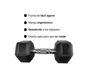 Mancuerna Hexagonal 10 Kg Negro