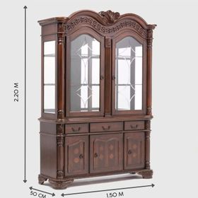 Vitrina Chelsea Tradicional de Madera Clasic Café