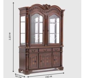 Vitrina Chelsea Tradicional de Madera Clasic Café