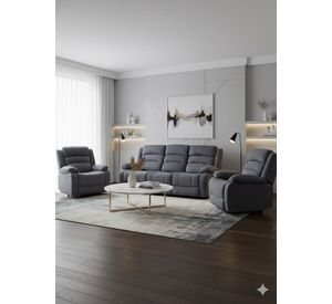 Living Reclinable Sofá 3 Cuerpos + 2 Bergers New Martell SET8040FF