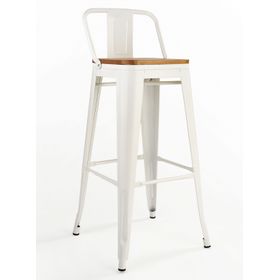 Piso Bar Tolix Taburete Asiento Madera