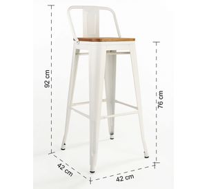 Piso Bar Tolix Taburete Asiento Madera