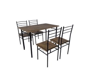 Juego de comedor 4P Capri Negro 74x70x110 cm