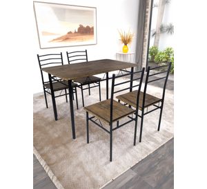 Juego de comedor 4P Capri Negro 74x70x110 cm