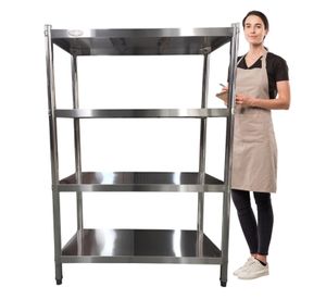 Estante 4 Bandejas lisas. 100x50x155 cm. Acero Inox