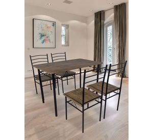 Juego de comedor 4P Capri Negro 74x70x110 cm