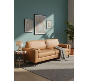 Sofá 3 Cuerpos Lousiana Vintage Cuero viejo Café