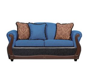 Juego de Living 3 2 1 1 Gran Columbia Azul Negro
