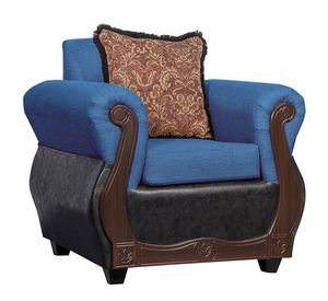 Juego de Living 3 2 1 1 Gran Columbia Azul Negro