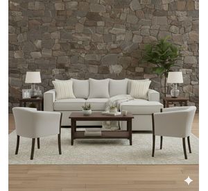 Living 311 Havanna gris seccional 3 cuerpos con resortes + 2 sitiales