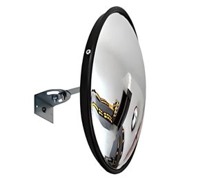 Espejo 30 Cm. Curvo Convexo para Muro Base Negra