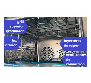 Horno Convector Eléctrico 4 bandejas Vapor y Grill