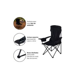 Silla Plegable Camping Llanquihue Negro