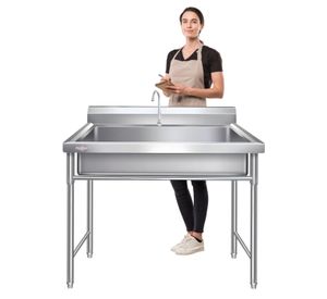 Lavafondos Acero Inoxidable 100x60x90 cm. Con Grifería