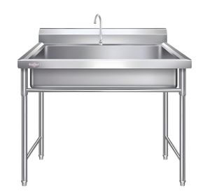 Lavafondos Acero Inoxidable 100x60x90 cm. Con Grifería
