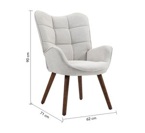 Sitial New Kas Acolchado Con Apoyabrazos Beige