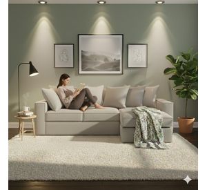 Sofa Intercambiable Baco 5 Cuerpos Gris Claro Resorte Pocket