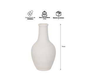 Florero Cerámica Blanco 17cm