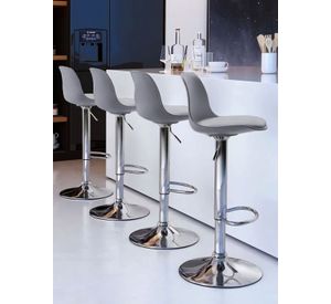 Pack 2 Sillas Altas Bar Taburete Orlando-T Gris