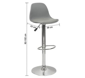 Pack 2 Sillas Altas Bar Taburete Orlando-T Gris