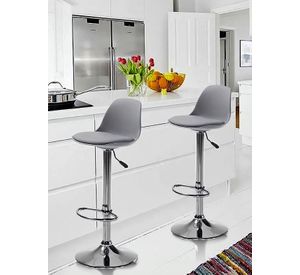 Pack 2 Sillas Altas Bar Taburete Orlando-T Gris