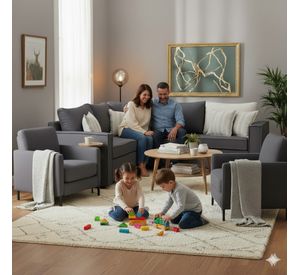 Living 311 Matilda marengo seccional y 2 poltronas con resortes