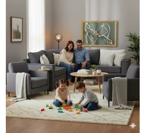 Living 311 Matilda marengo seccional y 2 poltronas con resortes