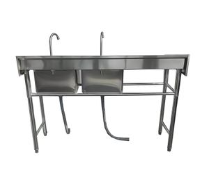 Lavafondos Doble Acero Inox. 175x60x90 cm. Secador izquierdo