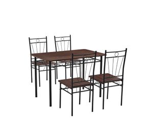 Juego de comedor 4P Verona Negro 74x70x110 cm