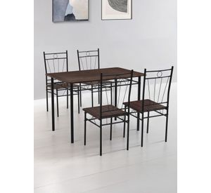 Juego de comedor 4P Verona Negro 74x70x110 cm