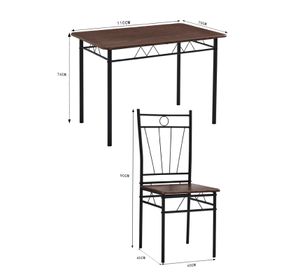 Juego de comedor 4P Verona Negro 74x70x110 cm