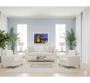 Living Singapur 311 blanco sofa 3 cuerpos + 2 poltronas resorte