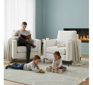 Living Singapur 311 blanco sofa 3 cuerpos + 2 poltronas resorte