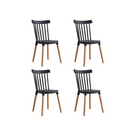 Pack 4 Sillas Clásicas Comedor Negro