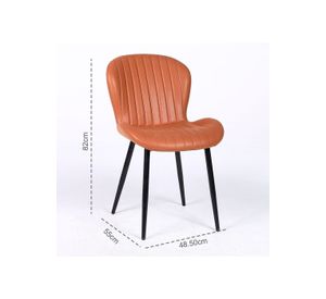 Pack 2 Sillas de Comedor PU Café Patas Metálicas