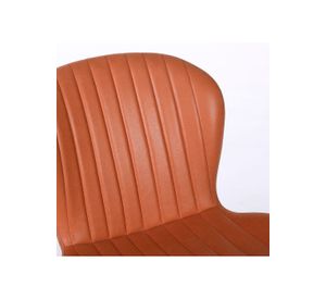 Pack 2 Sillas de Comedor PU Café Patas Metálicas