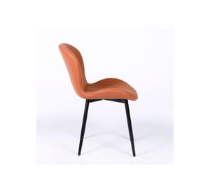 Pack 2 Sillas de Comedor PU Café Patas Metálicas