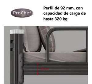 Camarote una Plaza Acero 90x200 cm Blanco