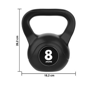 Kettlebell Mancuerna Pesa Rusa Cemento 8 Kg Negro