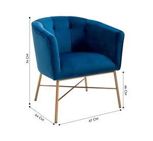 Poltrona Sitial Terciopelo Navona Azul
