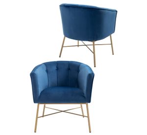 Poltrona Sitial Terciopelo Navona Azul