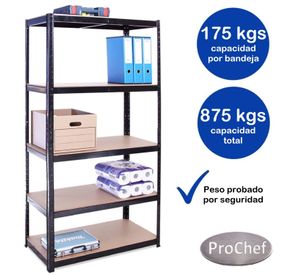 Estante Acero Pintado 90x40x180 cm 5 Band. 875 Kg