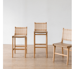 Taburete Respaldo Maine Cuero R