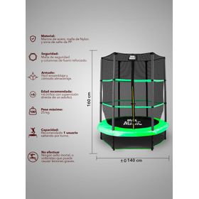 Cama Elástica 140 cm Verde
