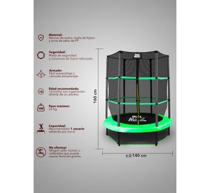 Cama Elástica 140 cm Verde