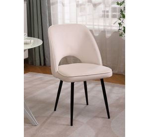 Pack 2 Sillas de Comedor Terciopelo Oval Beige