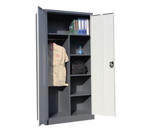 Armario de Acero 90x40x185 cm. 6 Espacios. 2 Cuerpos 2 Puertas