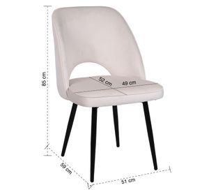 Pack 2 Sillas de Comedor Terciopelo Oval Beige