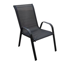 Silla de Terraza Textileno y Acero Negro