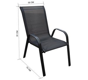 Silla de Terraza Textileno y Acero Negro